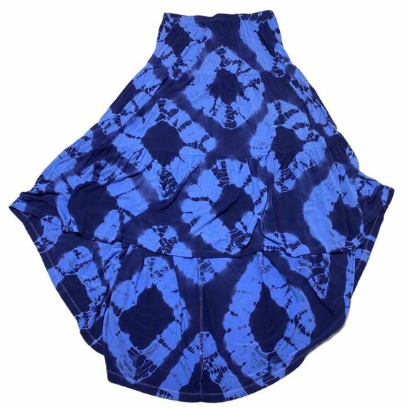 Wdny Blue Printed Asymmetrical Maxi Skirt Small - Picture 7 of 8
